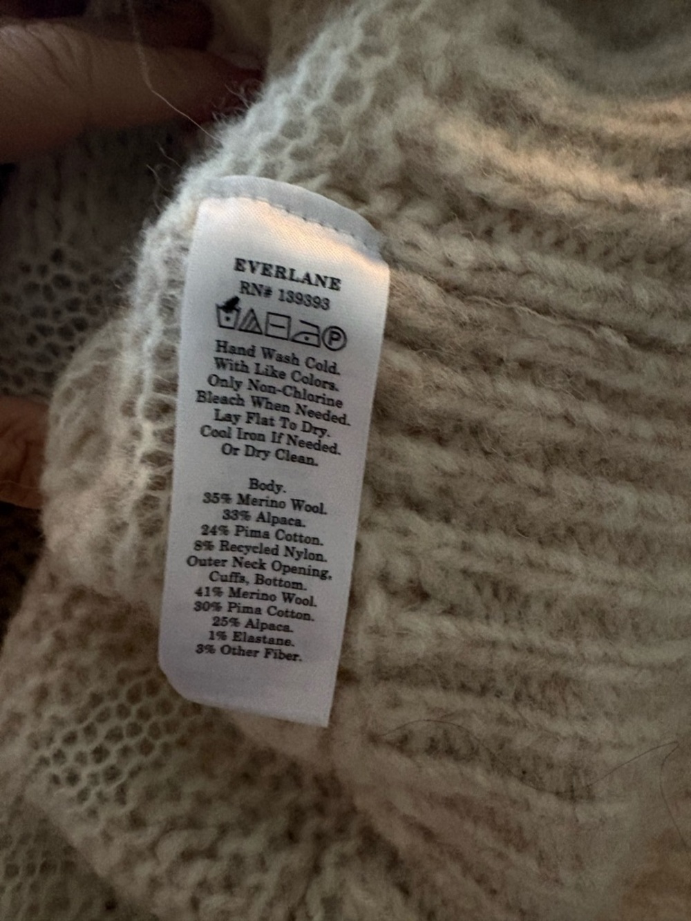 Everlane The Puff Sweater Heathered Oat Wool Cotton Blend Size Medium - Picture 9 of 13